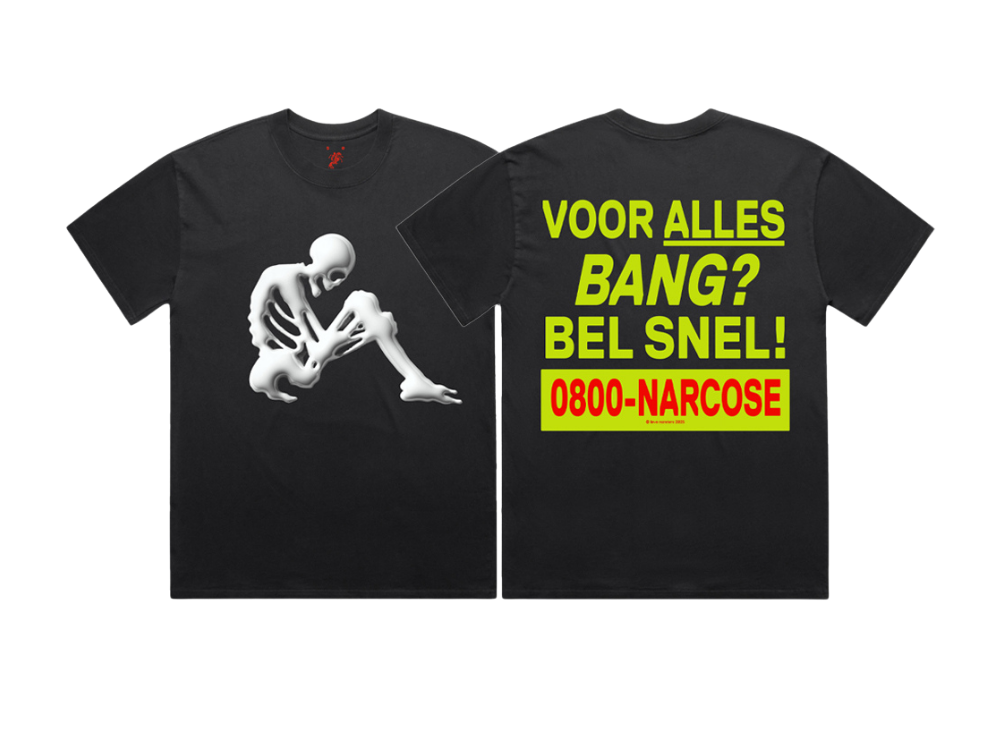 Voor Alles Bang T-shirt Faded Black