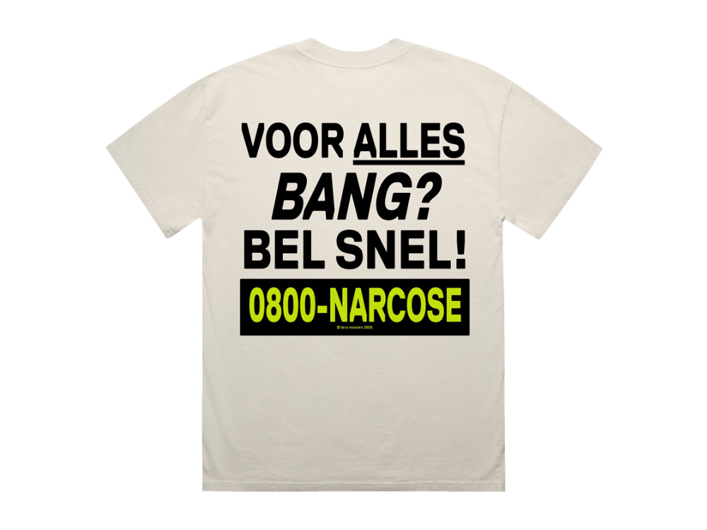 Voor Alles Bang T-shirt Faded Bone
